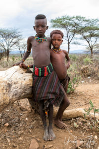 Portrait: Hamar boy and girl, Omo Valley Ethiopia