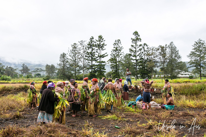 Western Highland Papuan women outside the Mt Hagen Show Grounds, PNG