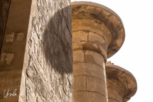 Top detail of large Sandstone Pillars, Karnak Egypt