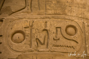 Detail of large Sandstone Pillars, Karnak Egypt