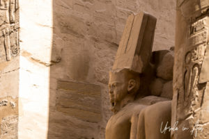 Pharaoh in a nook between Sandstone Pillars, Karnak Egypt