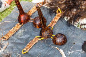Penis sheaths made from decorated gourds, Mt Hagen Papua New Guinea.