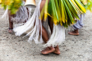 Motion blur: Papuan grass skirt swirling, Mt Hagan PNG