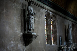 Mounted Jeanne d'Arc statue, St. Leonard's Church, Honfleur, France