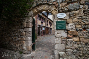 Entry arch to the Cour de Roncheville, Honfleur, France