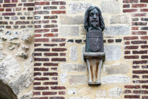 Bust of Samuel de Champlain, memorial arch, Honfleur France