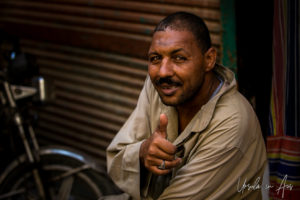Portrait: Man in a laneway, Luxor Egypt