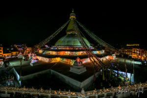 Boudhanath at night, Kathmandu Nepal