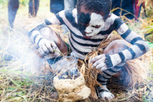 Mindima Child Making Fire, Mt Hagen Papua New Guinea