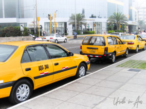 Yellow taxis, Lima street, Peru