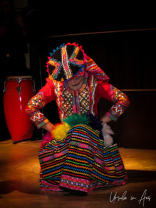 Peruvian Folk dancer in a traditional costume, Lima Peru