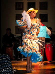 Peruvian Folk dancer in a traditional costume, Lima Peru