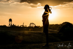 Old Kara warrior in profile, Omo River Ethiopia