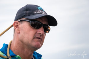Portrait: man in a Cruise Whitsundays hat, Queensland Australia