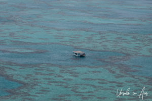 Aerial view of the helipad on Hardy Reef, Queensland Australia