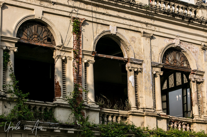 Arched windows on an empty building, Colombo Sri Lanka