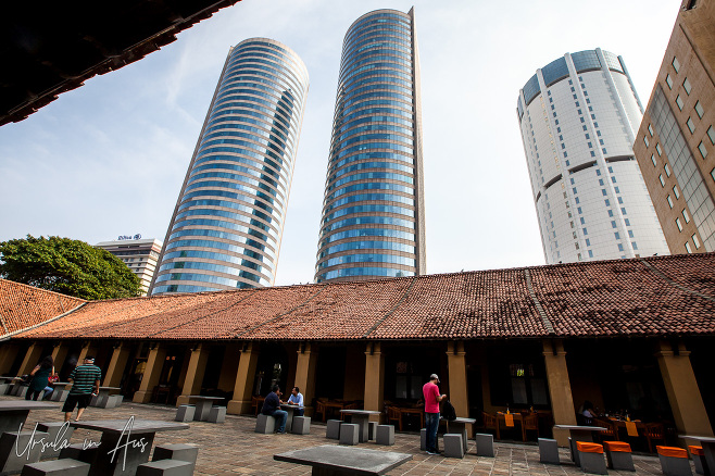 World Trade Center towers from inside the Old Dutch Hospital, Colombo Sri Lanka