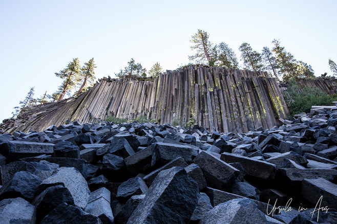 Basalt bricks in front of the Devils Postpile, California USA