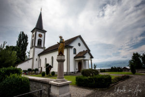 Statue of Joseph, entry to St. Martin Busskirch, Rapperswil-Jona, Switzerland.