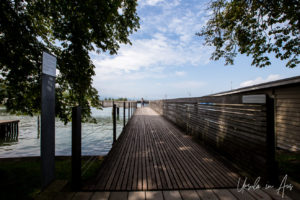 Holzbrücke Rapperswil-Hurden wooden pedestrian bridge, Switzerland.