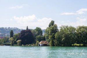 Cottage on Lake Zurich from the water, Switzerland.