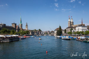 Into the Limmat River, Zurich, Switzerland.