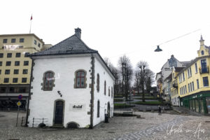 Buekorps Museum building from the bus, Bergen, Norway