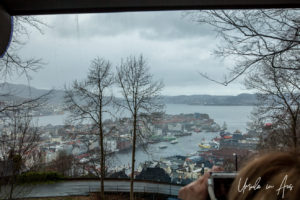 A rainy Bergen from the Fløibanen, Norway