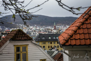 View over St. John's Church and Bergen, Norway