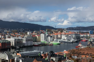 Bergen Harbour from Øvre Blekeveien, Norway