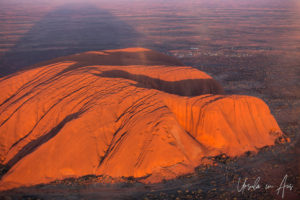 Aerial view of Uluru, Yulara NT Australia