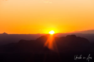 Aerial view of Kata Tjuṯa at sunset, Yulara NT Australia