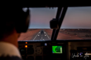 Ayers Rock Airport runway from the cockpit, Yulara NT Australia