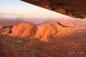Aerial view of Kata Tjuṯa, Yulara NT Australia