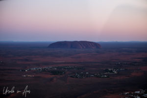 Aerial view of Uluru from Ayers Rock Airport, Yulara NT Australia