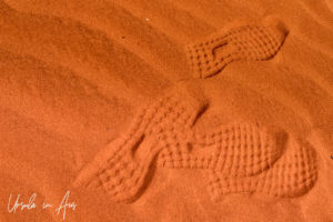 Footprints in the Red Sand, Yulara NT Australia