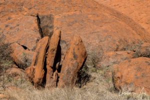 Split standing stones, Kulpi Mutitjulu, Uluru NT Australia