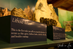 Tufa display, Mono Basin Scenic Area Visitor Center, California USA