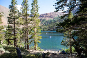 View over Big Virginia Lake from the Virginia Lakes Trail, California USA