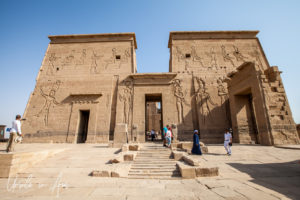 The entry to the Temple of Philae, Aswan, Egypt