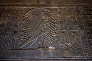 Horus in a pschent, wall frieze, Temple of Philae, Aswan, Egypt