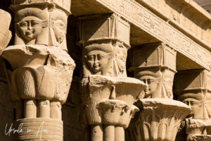 Hathor columns, Temple of Philae, Aswan, Egypt