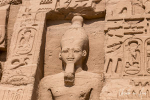 The head of Ramesses II outside the Small Temple,Abu Simbel, Egypt