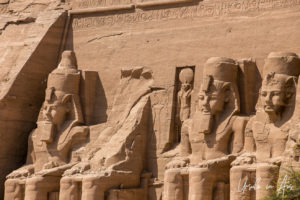 Three of the seated Colossi outside the Great Temple, Abu Simbel Egypt