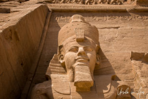 The head of Ramesses II outside the Great Temple, Abu Simbel, Egypt