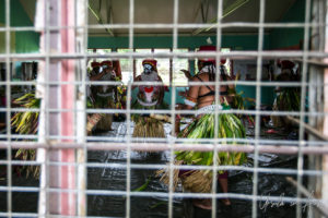 Western Highlands women dancing in a classroom, Mt Hagen PNG.
