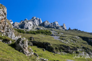 Jagged rocks high up around Vega de Sotres, Spain