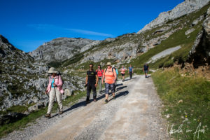 Walkers on the Vega de Sotres, Spain