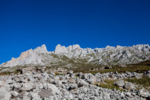 Jagged rocks high up around Vega de Sotres, Spain