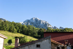 Mountaintops over the roofs, Sotres, Asturias Spain